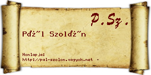 Pál Szolón névjegykártya