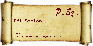 Pál Szolón névjegykártya